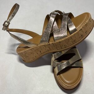 Naturalizer Gold Strappy Platform Sandals